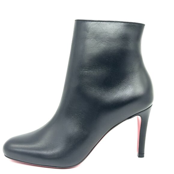 Christian Louboutin PUMPPIE BOOTY 85 Leather Ankle Boots Heels Black - Picture 5 of 15